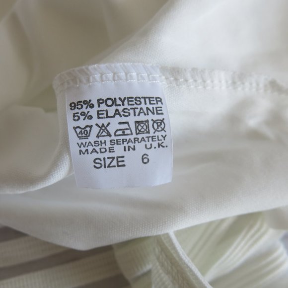 Missguided White Striped Sheer Mesh Pleated Fully Lined Skirt - Size 2 US/ 6 UK - Picture 7 of 7